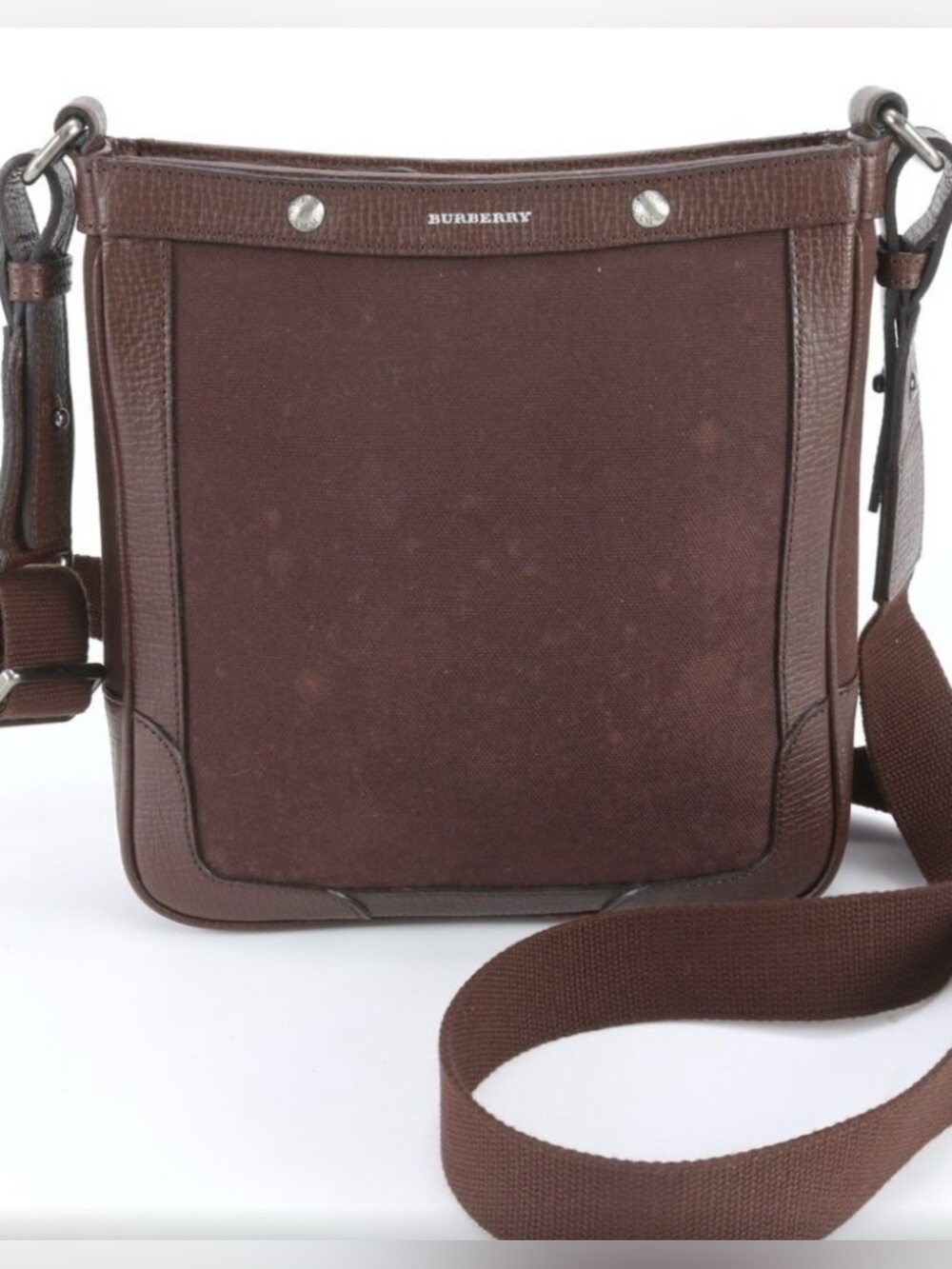 Burberry Brown Canvas and Leather Crossbody Bag